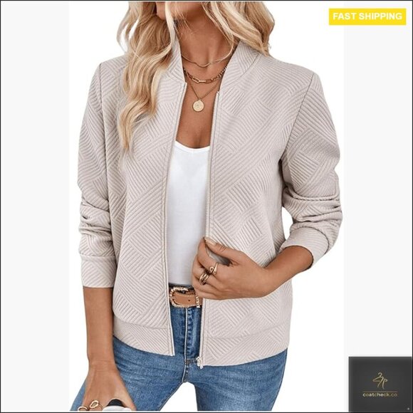 Jackets & Blazers - Lightweight Bomber Jacket, Size S, Polyester Blend, Zipper Front, Casual